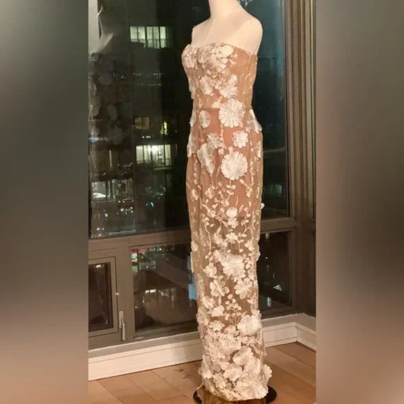 🆕 BRONX & BANCO 🧿 NWOT Jasmine Blanc Bridal Maxi Dress, Sz L US 8 - Picture 9 of 16